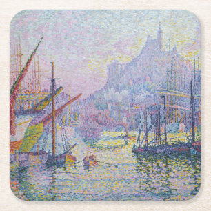 Dessous-de-verre Carré En Papier Paul Signac - Notre-Dame de la Garde, Marseille