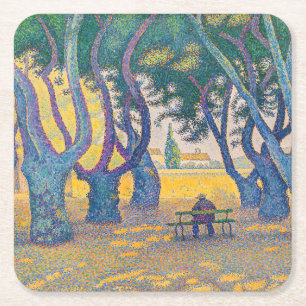 Dessous-de-verre Carré En Papier Paul Signac - Place des Lices, Saint-Tropez
