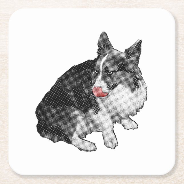 Dessous-de-verre Carré En Papier Pause cacao, pointe à l'araignée (Devant)