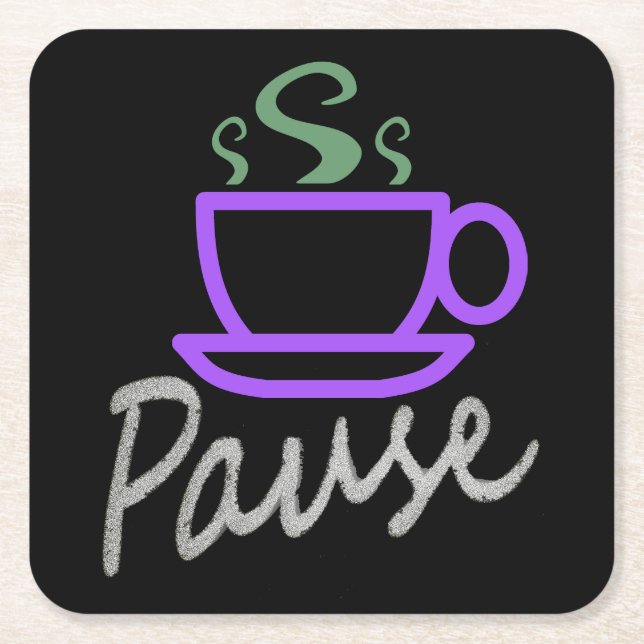 Dessous-de-verre Carré En Papier Pause café (Devant)