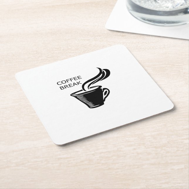 Dessous-de-verre Carré En Papier Pause café (Incliné)
