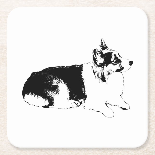 Dessous-de-verre Carré En Papier Pause de profil latéral (Devant)