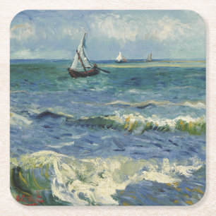 Dessous-de-verre Carré En Papier Paysage marin Les Saintes-Maries-de-la-Mer par Van