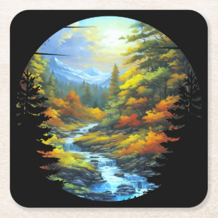 Dessous-de-verre Carré En Papier Paysage naturel