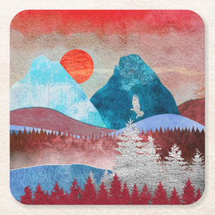 Dessous-de-verre Carré En Papier Paysage Silver Eagle