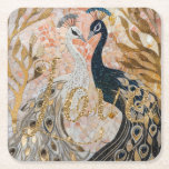 Dessous-de-verre Carré En Papier Peacocks Gold Parties scintillant Love Blush Rose<br><div class="desc">Peacocks Gold Parties scintillant Love Blush Rose</div>