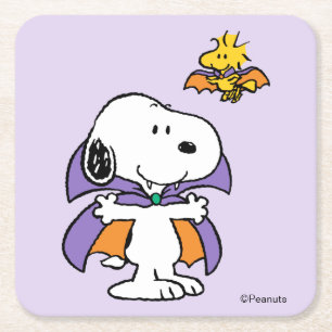 Dessous-de-verre Carré En Papier Peanuts Snoopy Woodstock Vampire Halloween