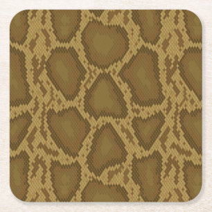 Dessous-de-verre Carré En Papier Peau de serpent, motif de reptile
