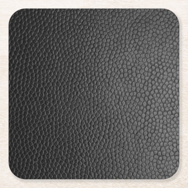 Dessous-de-verre Carré En Papier Peau de serpent noir (Devant)