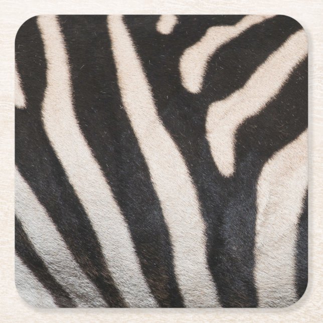 DESSOUS-DE-VERRE CARRÉ EN PAPIER PEAU ZEBRA (Devant)