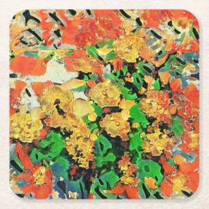 Dessous-de-verre Carré En Papier Peinture à l'huile Retro : Van Gogh Monet