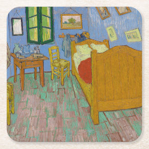 Dessous-de-verre Carré En Papier Peinture de la chambre de Vincent Van Gogh