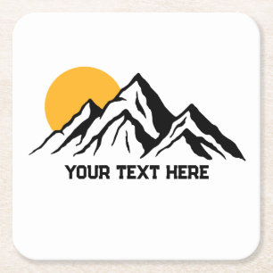 Dessous-de-verre Carré En Papier Peinture de montagne Wilderness Personnalisé