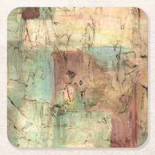 Dessous-de-verre Carré En Papier Peinture de ton de la terre avec la surface