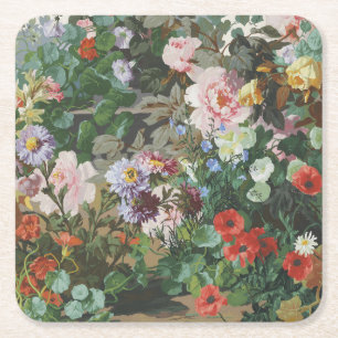 Dessous-de-verre Carré En Papier Peinture florale de fleurs colorées vintage jolies