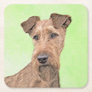 Dessous-de-verre Carré En Papier Peinture Irlandaise Terrier - Cute Original Chien