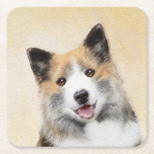 Dessous-de-verre Carré En Papier Peinture islandaise pour chien de mer - Art origin
