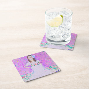 Dessous-de-verre Carré En Papier Peinture Mäda Primavesi de Gustav Klimt