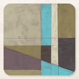 Dessous-de-verre Carré En Papier Peinture minimaliste contemporaine avec couleur pr