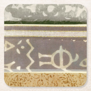 Dessous-de-verre Carré En Papier Peinture tribale contemporaine de motif