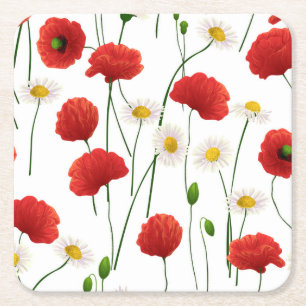 Dessous-de-verre Carré En Papier Pépites et marguerites