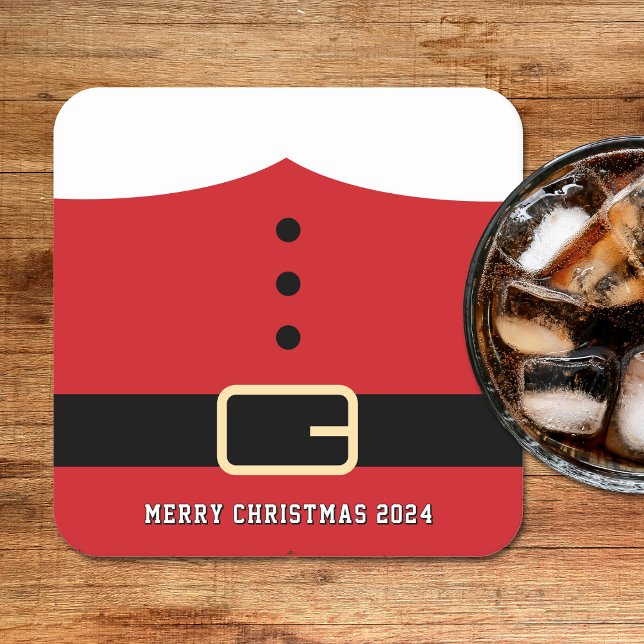 Dessous-de-verre Carré En Papier Père Noël (Santa Claus Merry Christmas Square Paper Coaster
)