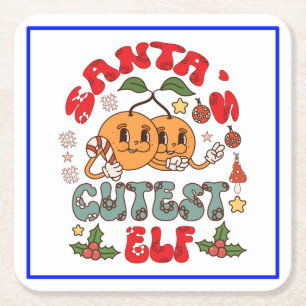 Dessous-de-verre Carré En Papier Père Noël Cutest Elf Sublimation-80881