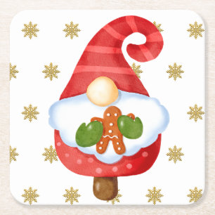 Dessous-de-verre Carré En Papier Père Noël Gnome