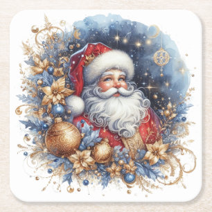 Dessous-de-verre Carré En Papier Père Noël joyeux & Noël