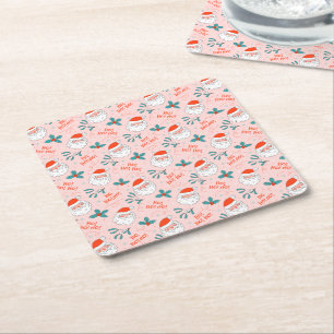 Dessous-de-verre Carré En Papier Père Noël tout sur imprimer Collection Joyful Grem