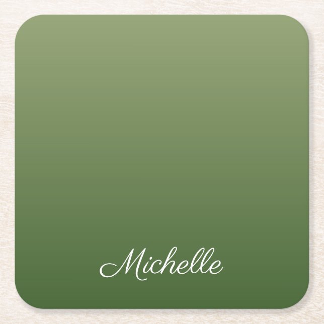 Dessous-de-verre Carré En Papier Personalized green (Devant)