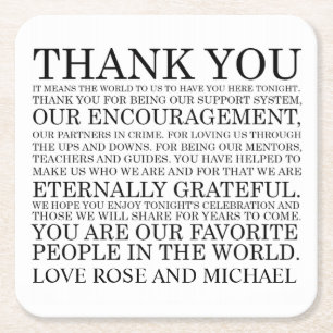 Dessous-de-verre Carré En Papier Personnalisé épousant des dessous de verre de