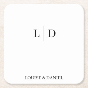 Dessous-de-verre Carré En Papier Personnalisé minimal et simple