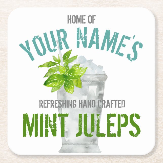 Dessous-de-verre Carré En Papier Personnalisé Mint Julep (Devant)