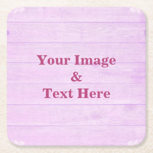Dessous-de-verre Carré En Papier Personnalisé Personnalisé Votre Propre Photo Bois