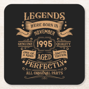 Dessous-de-verre Carré En Papier Personnalisé Trente vintage 30e anniversaire