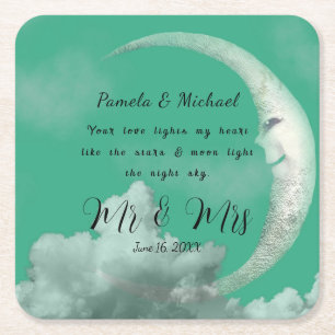 Dessous-de-verre Carré En Papier Personnalisé Votre Amour Éclaire MON Cœur