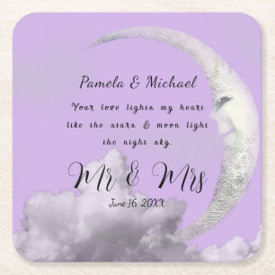 Dessous-de-verre Carré En Papier Personnalisée, ton amour éclaire mon coeur