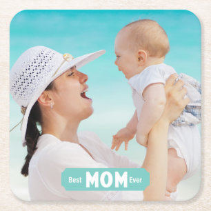 Dessous-de-verre Carré En Papier Personnaliser la photo meilleure maman jamais F