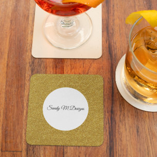 Dessous-de-verre Carré En Papier Personnaliser Parties scintillant Gold Image Votre