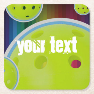 Dessous-de-verre Carré En Papier Personnaliser Pickleball Personnaliser Pickle Ball