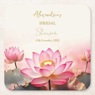Dessous-de-verre Carré En Papier Personnaliser Pink Lotus n°2 pour enterrement de v