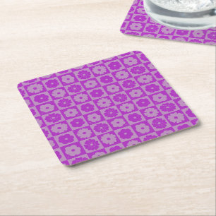 Dessous-de-verre Carré En Papier Pétales dans le silence 01. Motif floral.