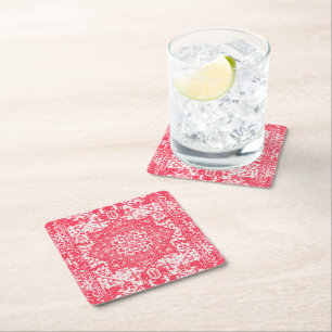 Dessous-de-verre Carré En Papier Pétales roses sur Kilim Dreams