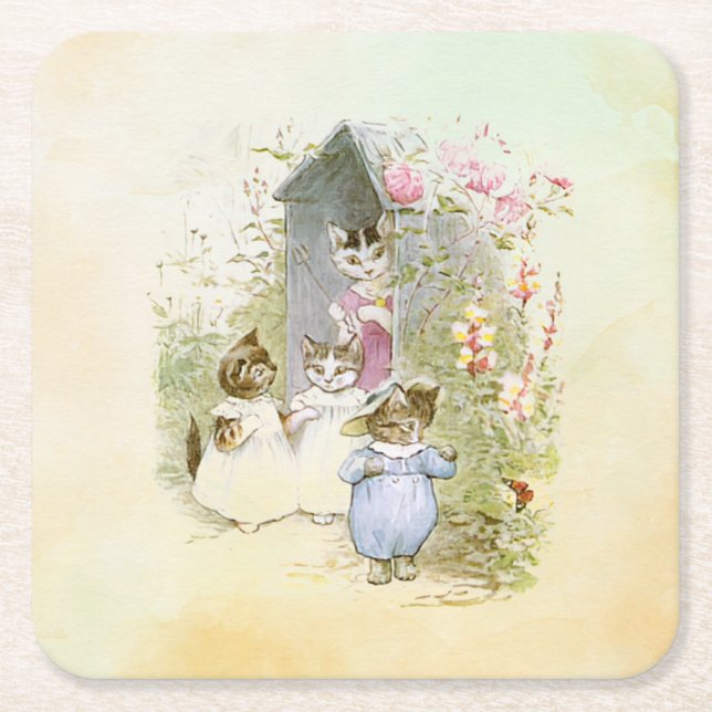 Dessous-de-verre Carré En Papier Peter Rabbit (chats) (Devant)