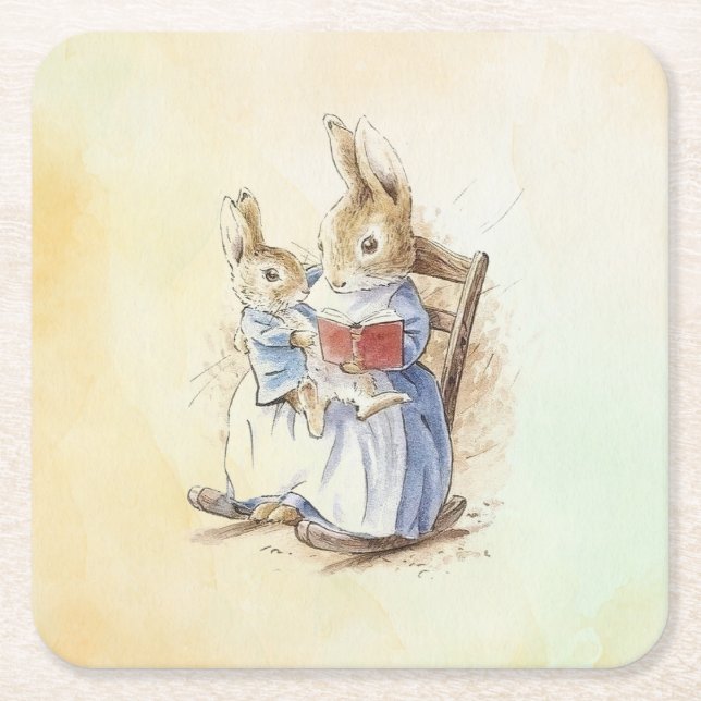 Dessous-de-verre Carré En Papier Peter Rabbit (livre) (Devant)
