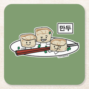 Dessous-de-verre Carré En Papier Petit déjeuner coréen le Hangeul de dim sum de