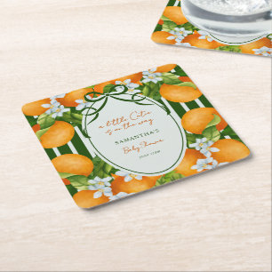 Dessous-de-verre Carré En Papier Petite Douceur aux Agrumes Rayures Baby Shower