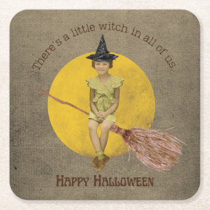Dessous-de-verre Carré En Papier Petite Sorcière En Nous Tous Halloween