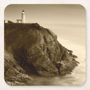 Dessous-de-verre Carré En Papier Phare de North Head Parc d'État de Fort Canby, W